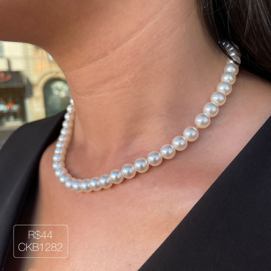 Choker Pérola G Dourada